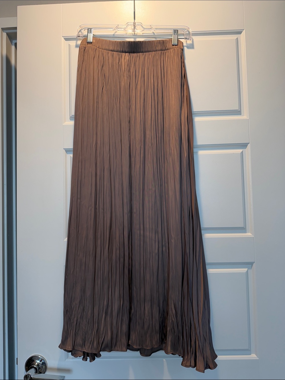 Zara Taupe Pleated Maxi Skirt